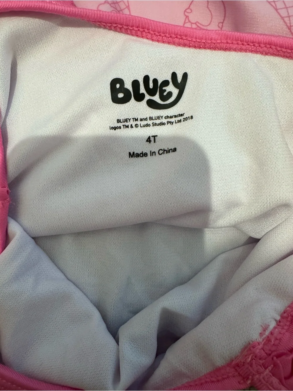 Bluey toddler swimsuit size 4T